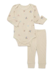 Bliss by Garanimals Baby 3 Piece Jacket Bodysuit Legging Outfit Set Sizes 0 12 Months