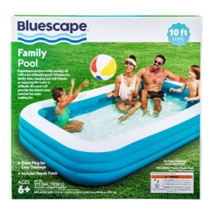 Bluescape Inflatable Family Pool 10ft Rectangular Water