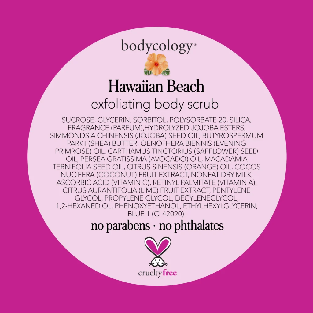 Bodycology Hawaiian Beach Sugar Scrub – Tropical Exfoliator — close-up detail of design and finish