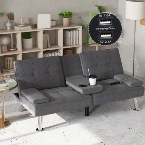 Bonzy Home Convertible Sofa Bed Versatile Velvet Sofa Pullout Bed 55 Velvet Sleeper Loveseat Black