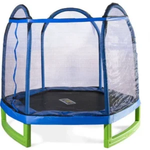 Bounce Pro 7 Foot My First Trampoline Hexagon Ages 3 10 for Kids Blue Green