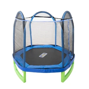 Bounce Pro 7 Foot My First Trampoline Hexagon Ages 3 10 for Kids Blue Green