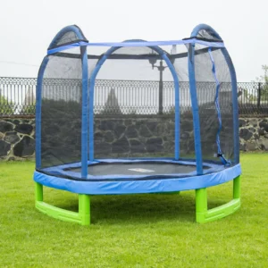 Bounce Pro 7 Foot My First Trampoline Hexagon Ages 3 10 for Kids Blue Green