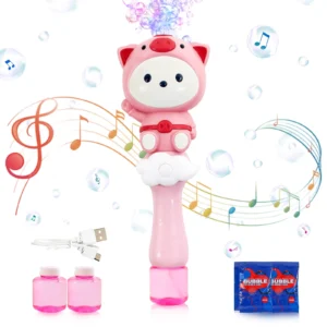 Bubbles for Kids Bubble Wand Machine with LED Light Music Party Toys for Toddlers 1 3 Bubble Blower for Kids 2 4 6 Birthday Gifts