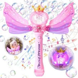 Bubbles for Kids Bubble Wand Machine with LED Light Music Party Toys for Toddlers 1 3 Bubble Blower for Kids 2 4 6 Birthday Gifts