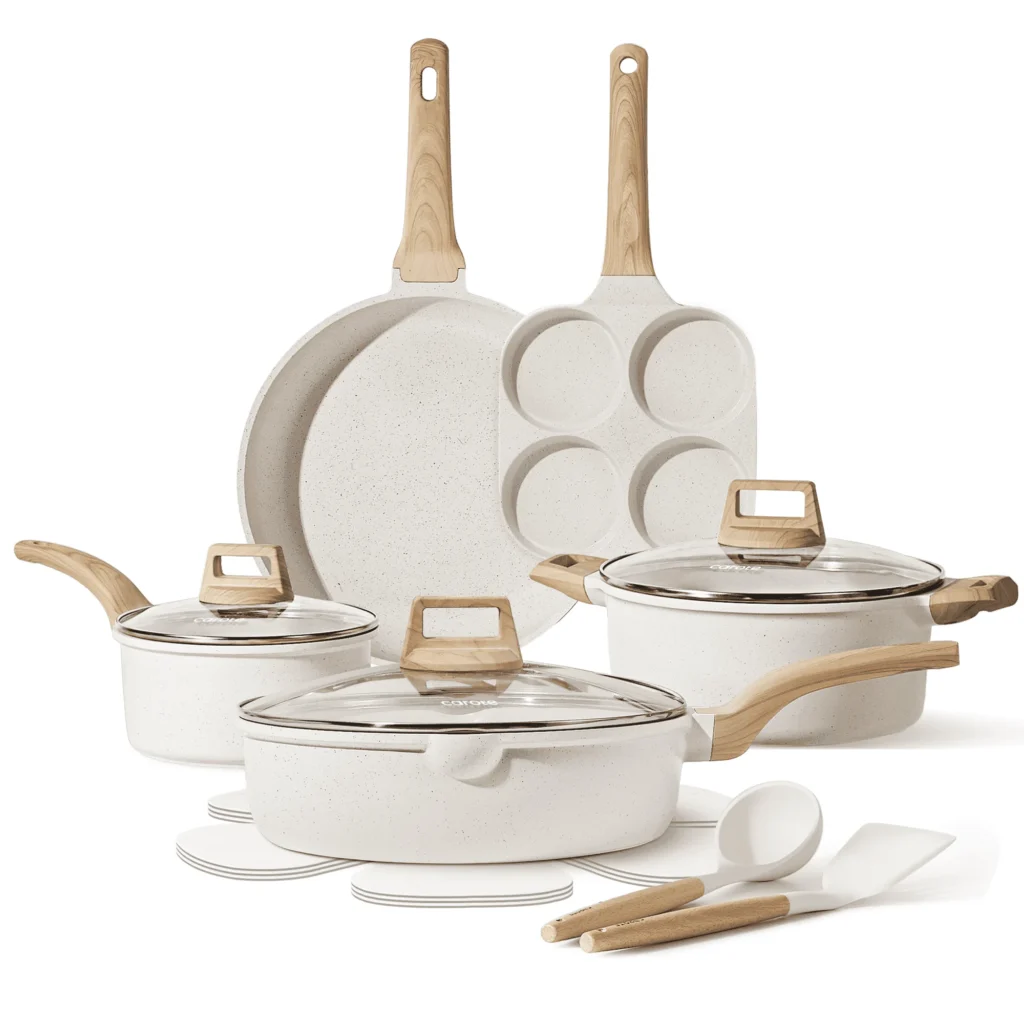 Carote 24-Piece Nonstick Cookware Set – Granite Finish & Utensils β close-up detail of design and finish