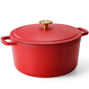 Carote 5QT Enamel Cast Iron Dutch Oven Pot with Lid for Sourdough Bread Stew Roast Easy Cleaning Bluestone