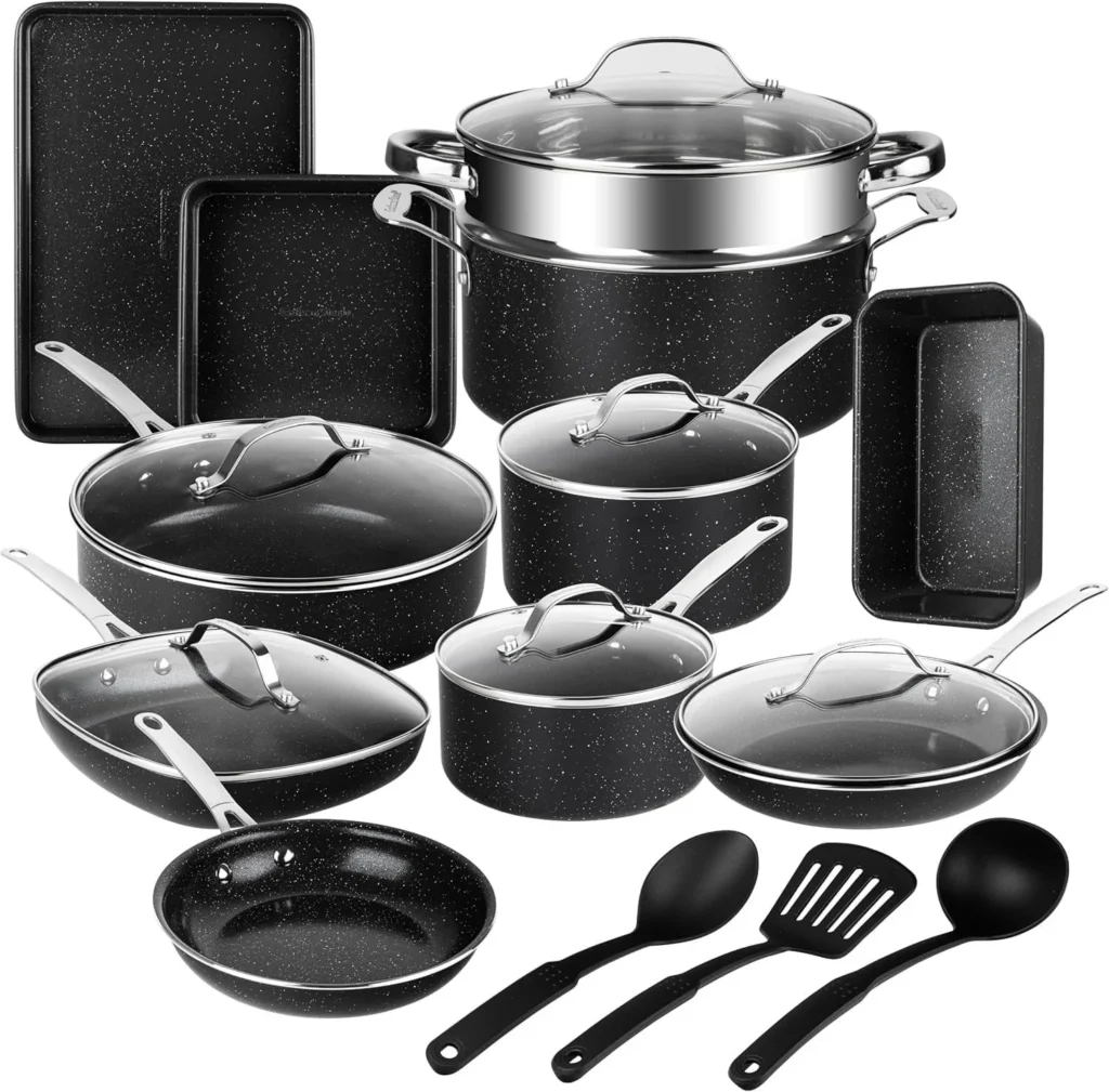 Carote Nonstick Detachable 6-Piece Cookware Set – Space Saving β alternate angle showing full product