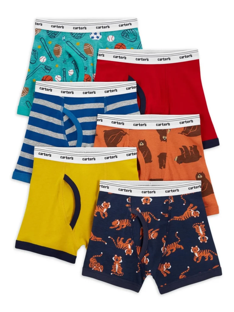 Carter’s Child of Mine Dinosaur Toddler Briefs 6-Pack – Soft Comfort Fit β close-up detail of design and finish