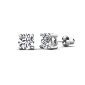 Cate Chloe Amaya 18k White Gold Plated Silver Hoop Earrings Jewelry for Women Earrings with Crystals