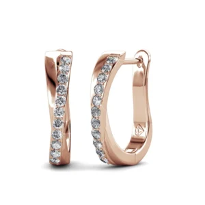 Cate Chloe Amaya 18k White Gold Plated Silver Hoop Earrings Jewelry for Women Earrings with Crystals