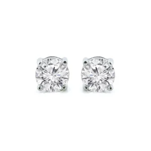 Cate Chloe Norah 18k White Gold Plated Stud Earrings with Simulated Diamond Crystals for Women