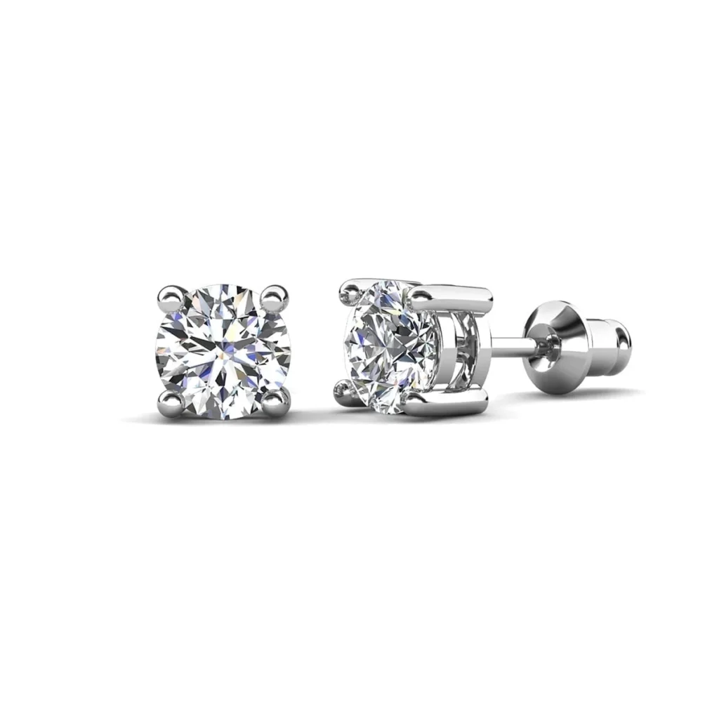 Cate Chloe Stella 18k White Gold Plated Crystal Necklace — alternate angle showing full product