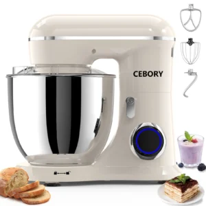 CEBORY 3 IN 1 Stand Mixer 6 QT Tilt Head 10 Speed Food Mixer Kitchen Electric Mixer with Dough Hook Beater Whisk Bowl for Most Home Cooks