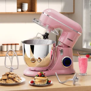 CEBORY 3 IN 1 Stand Mixer 6 QT Tilt Head 10 Speed Food Mixer Kitchen Electric Mixer with Dough Hook Beater Whisk Bowl for Most Home Cooks