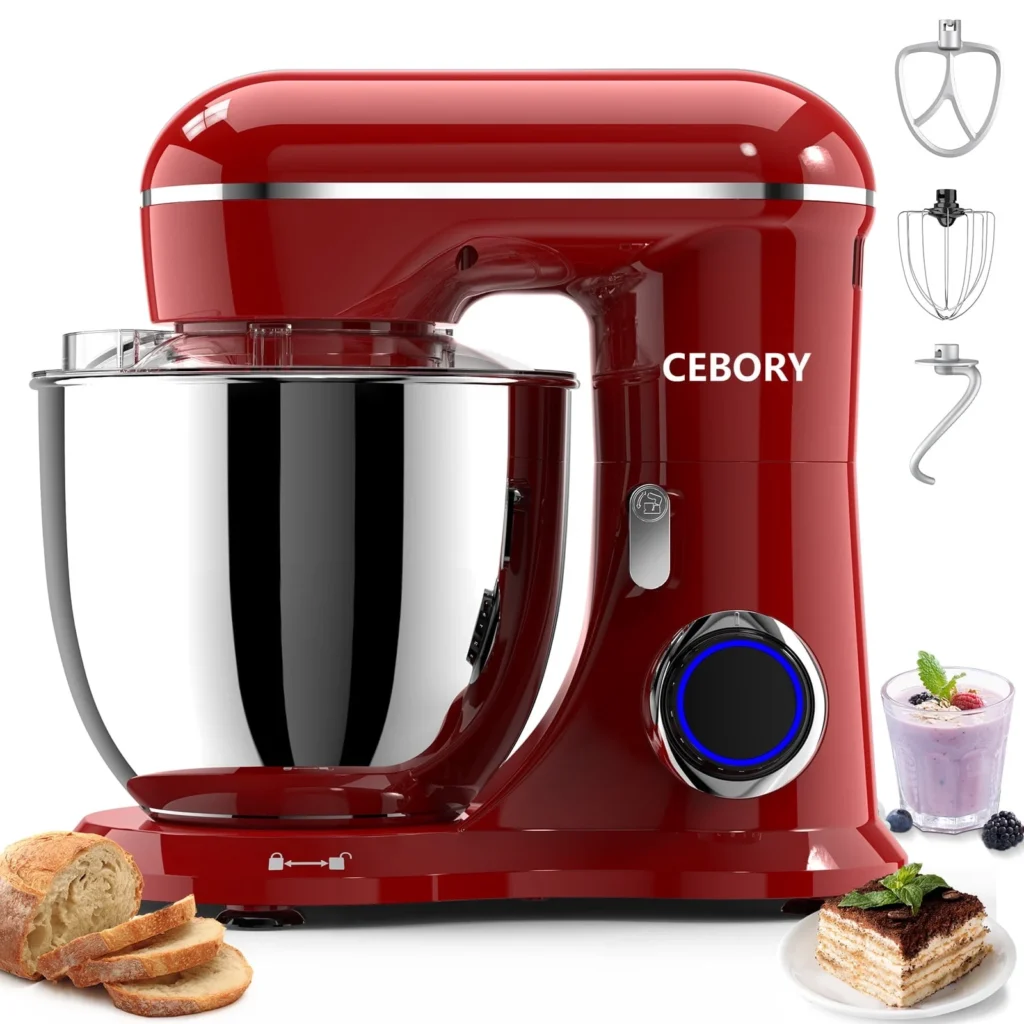 CEBORY 6 QT Tilt-Head Stand Mixer – 10-Speed Electric Kitchen Appliance β close-up detail of design and finish