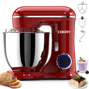 CEBORY 3 IN 1 Stand Mixer 6 QT Tilt Head 10 Speed Food Mixer Kitchen Electric Mixer with Dough Hook Beater Whisk Bowl for Most Home Cooks