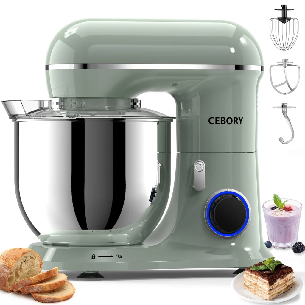 CEBORY 6.5QT Tilt-Head Stand Mixer – Powerful 660W 10-Speed Kitchen Assistant β close-up detail of design and finish