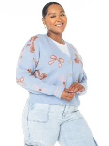 Celebrity Pink Women s and Women s Plus Button Front Puff Sleeve Top with Ties Sizes XS XXXL 4