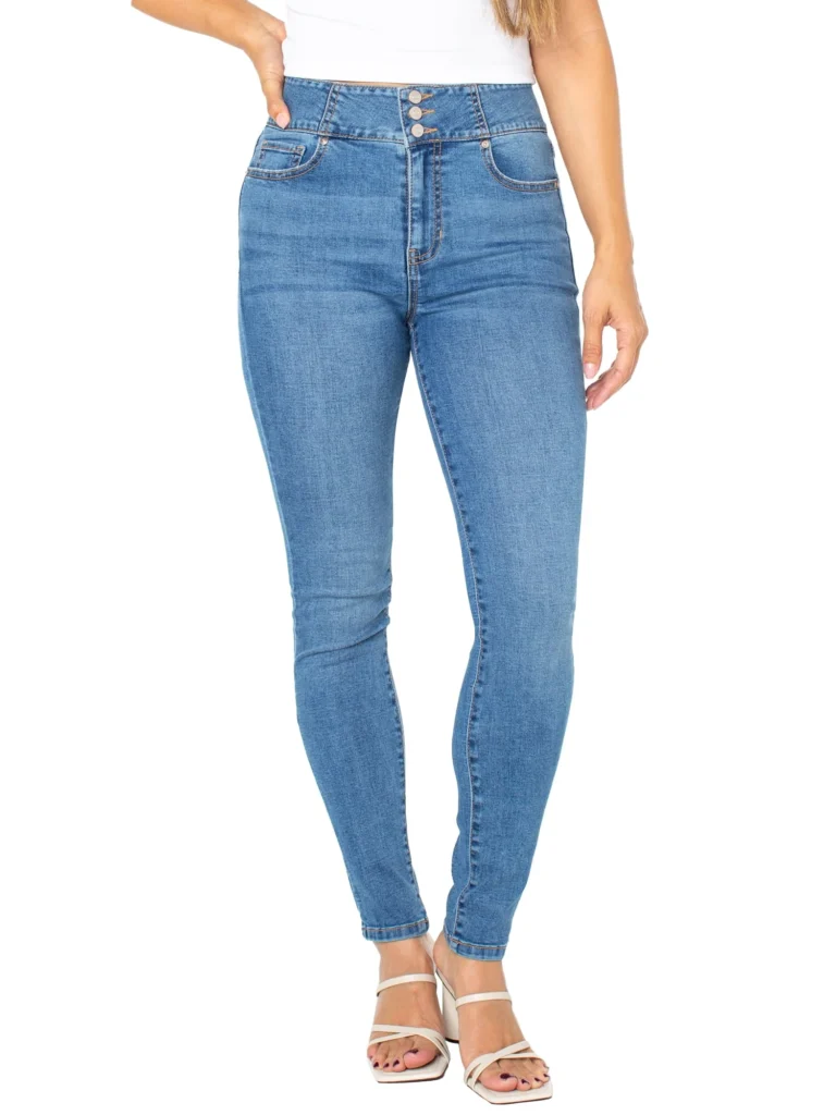 Celebrity Pink Low Rise Wide Leg Jeans – Double Waistband Style β close-up detail of design and finish