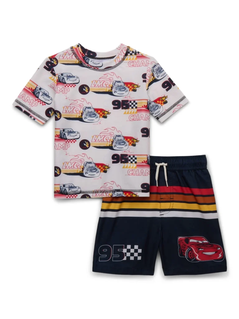 Character UV-Protect Toddler Boy Rash Guard Swim Set – 2-Piece Value β close-up detail of design and finish