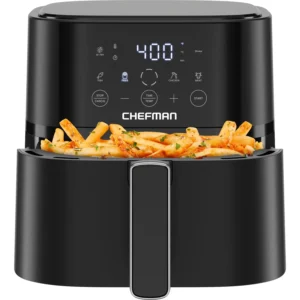 Chefman 2 Qt Compact Air Fryer w Digital Display and Shake Reminder Black