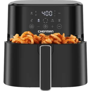 Chefman 2 Qt Compact Air Fryer w Digital Display and Shake Reminder Black