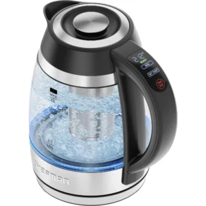 Chefman Lightning 1 8L Custom Temp Electric Kettle 1750W with Tea Infuser Stainless Steel New 1
