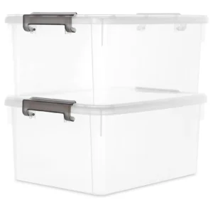 Citylife 17 Qt Plastic Storage Bins with Lids Large Stackable Clear Storage Box for Garage Closet Kitchen 6 Packs