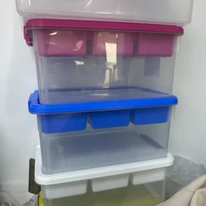 Citylife 17 Qt Plastic Storage Bins with Lids Large Stackable Clear Storage Box for Garage Closet Kitchen 6 Packs