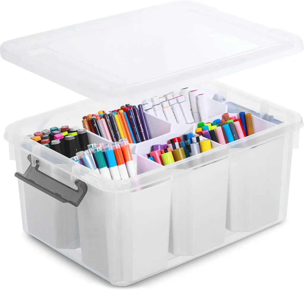 Citylife 17 Qt Stackable Clear Storage Bins (6-Pack) – Versatile Home Organization — alternate angle showing full product