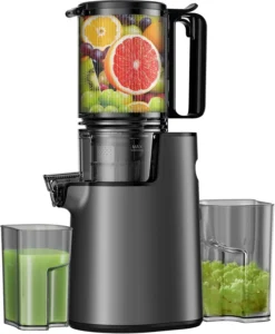 Cold Press Juicer Hicloud 200W Juicer Machines 4 4 Large Feed Chute Electronic 5 Speed Masticating Whole Vegetables Fruits High Juice Yield Maker Bla