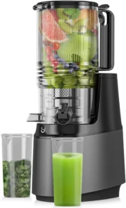 Cold Press Juicer Hicloud 200W Juicer Machines 4 4 Large Feed Chute Electronic 5 Speed Masticating Whole Vegetables Fruits High Juice Yield Maker Bla