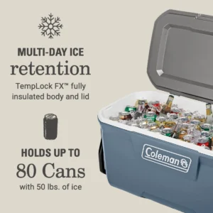 Coleman 316 Series 100QT Hard Chest Wheeled Cooler Lakeside Blue