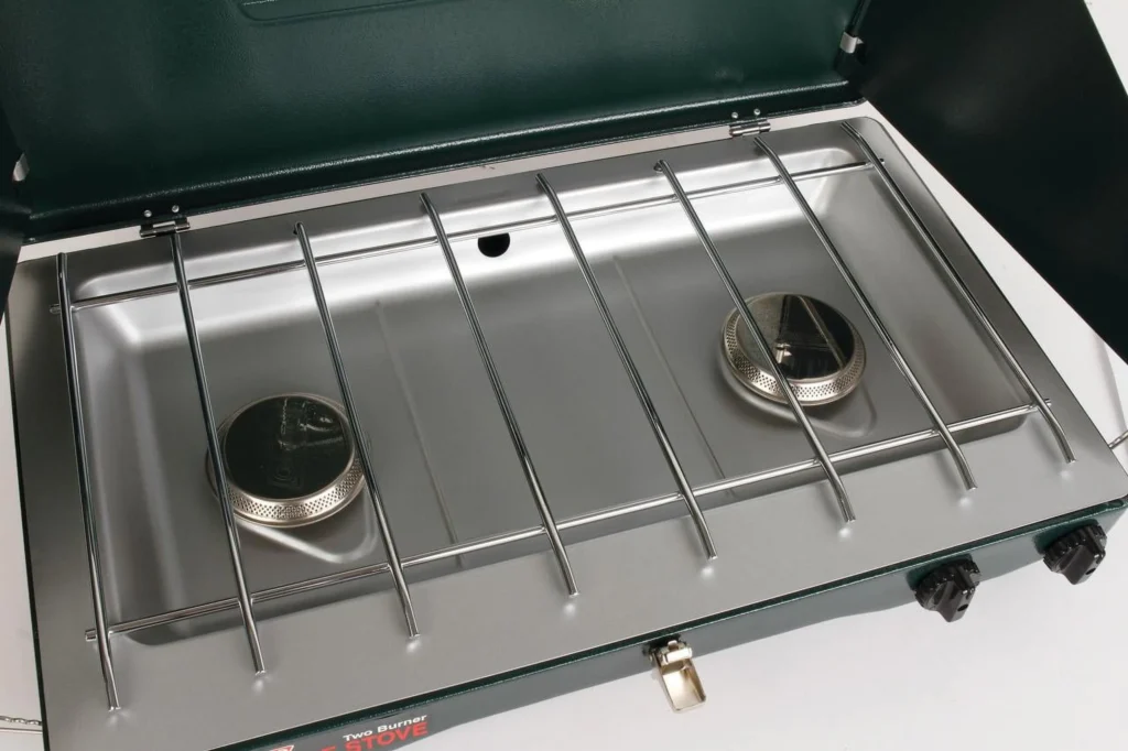 Coleman Matchlight 10,000 BTU 2-Burner Propane Stove – Black β close-up detail of design and finish