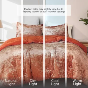 Comfort Spaces Full Queen Cozy Velvet Comforter Sets Luxe 3 Piece Season Alternative Bedding Set Pink Blush Damask Comforter Bed Set Pillow Shams