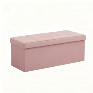 CONCETTA 43 Storage Ottoman Bench Foldable Footrest Stool with High Load Capacity Holds Up to 660 lb Beige