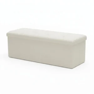 CONCETTA 43 Storage Ottoman Bench Foldable Footrest Stool with High Load Capacity Holds Up to 660 lb Beige