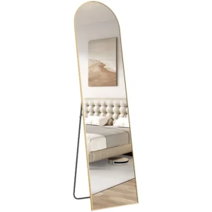 CONCETTA Arched Full Length Mirror 59 x16 Standing Mirror Floor Mirrors Gold