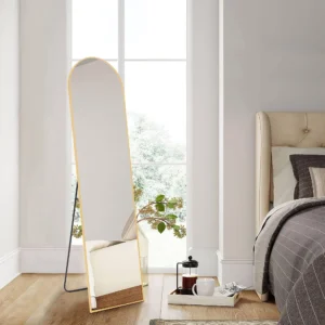 CONCETTA Arched Full Length Mirror 59 x16 Standing Mirror Floor Mirrors Gold