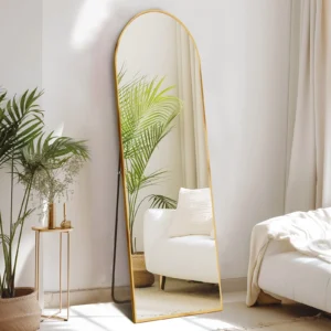 CONCETTA Arched Full Length Mirror 59 x16 Standing Mirror Floor Mirrors Gold