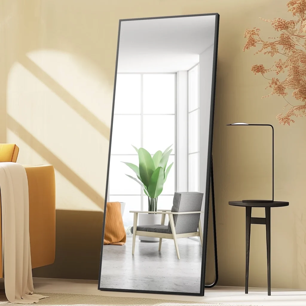 CONCETTA Rectangle Full Length Mirror 64 x21 Standing Mirror Floor Mirror Black