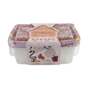 Cook With Color Stackable 12 Pc Printed Plastic Food Storage Bows