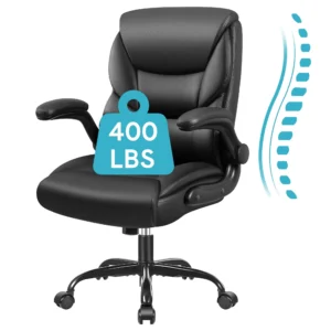 Coolhut Big and Tall Office Chair 500LBS Wide Seat Ergonomic Computer Desk Chair High Back Executive Leather Chair
