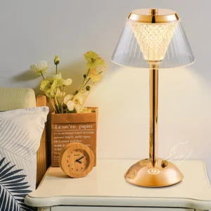 Cordless Rechargeable 11 9 Brass Table Lamp with Dimmable 3 Option Lights