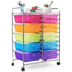 Costway 6 Drawer Rolling Storage Cart Tools Scrapbook Paper Office School Organizer Colorful