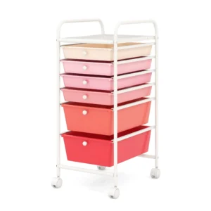 Costway 6 Drawer Rolling Storage Cart Tools Scrapbook Paper Office School Organizer Colorful