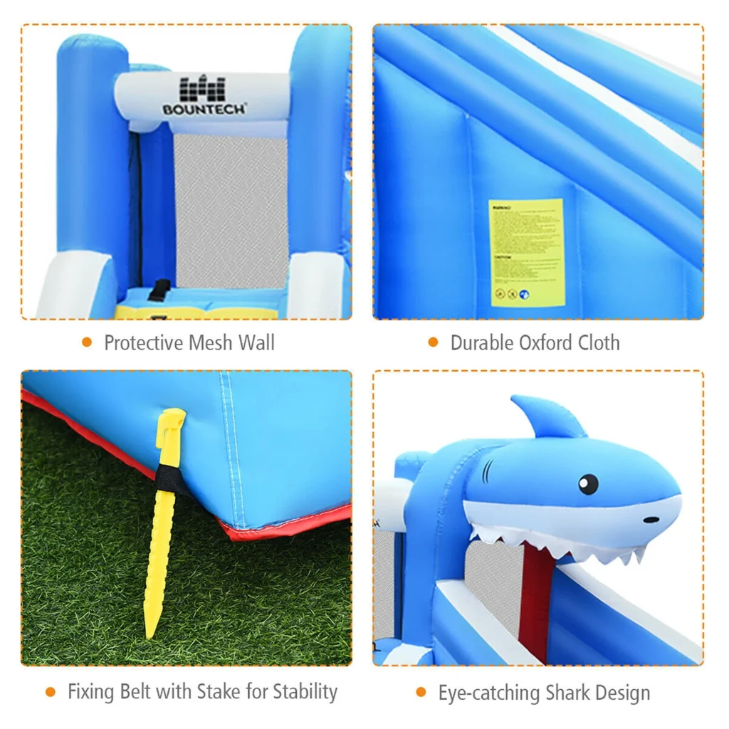 Costway Inflatable Animal Water Slide & Bounce House – Backyard Splash Park Fun — alternate angle showing full product