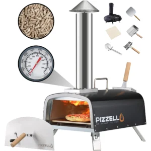 Costway Outdoor Pizza Oven Wood Fire Pizza Maker Grill w Pizza Stone Waterproof Cover