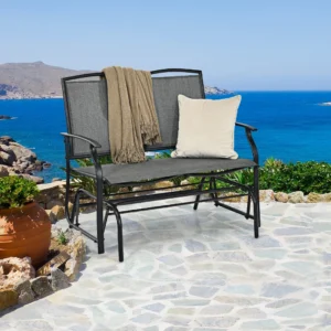 Costway Patio Glider Outdoor Rocking Bench Double 2 Person Chair Loveseat Armchair Backyard